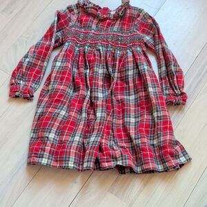 Mini Boden Red and Green Plaid Dress